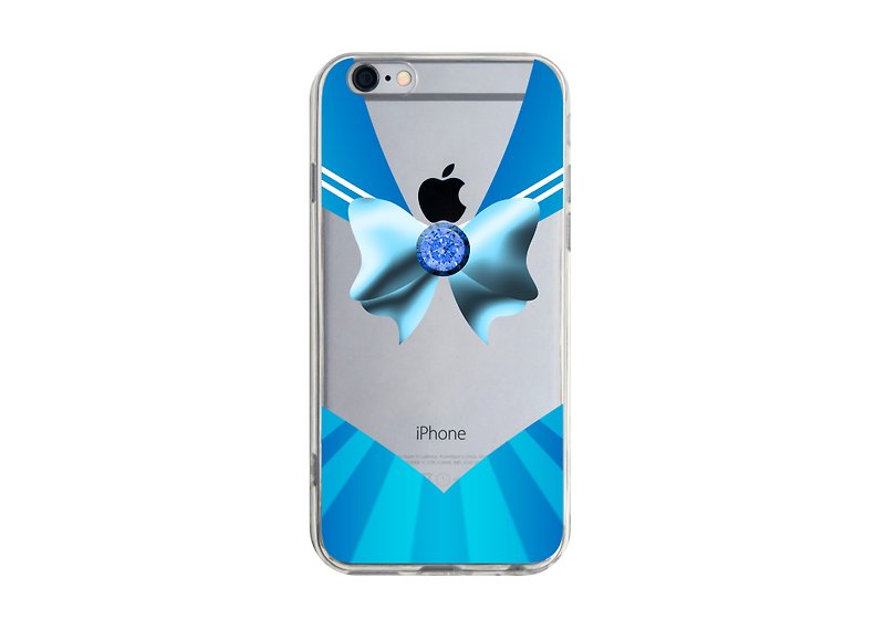 カスタムカラー青セーラー服透明サムスンS5 S6 S7注4注5 iPhone 5 5S 6 6S 6 + 7 7プラスASUS HTC M9ソニーLG G4 G5はV10の電話シェル携帯電話のセット電話シェルphonecase - スマホケース - プラスチック ブルー