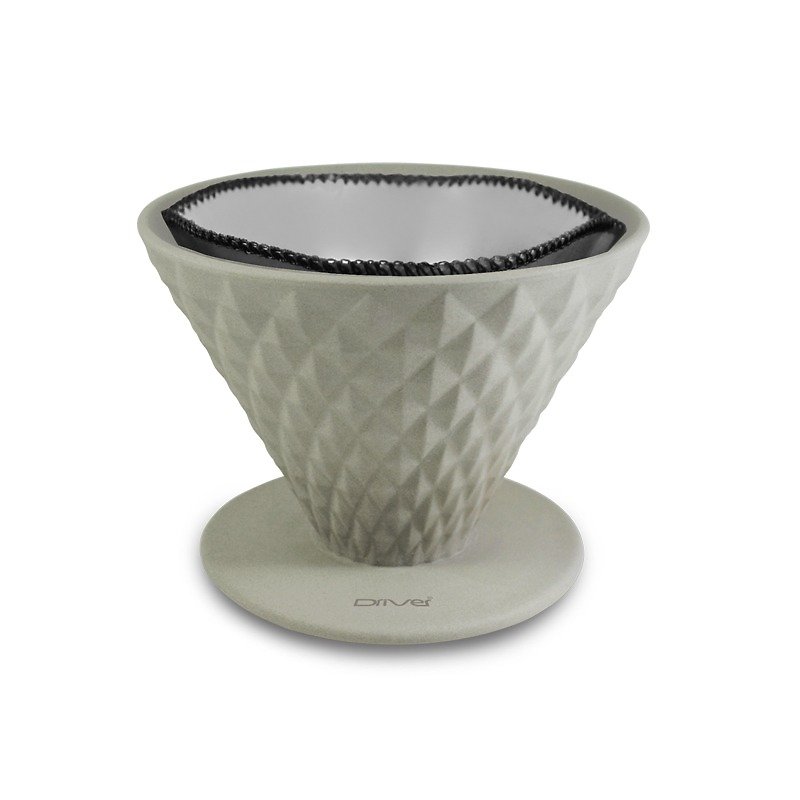 Driver cellar made ceramic filter cup 2-4 cup (soil)-with Stainless Steel filter paper - Other - Pottery Gray