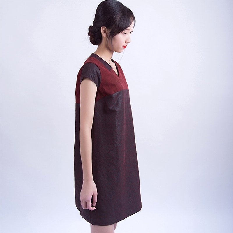 Seasonal special sale brown pound silk fragrant cloud yarn thorn embroidered dress - One Piece Dresses - Silk 