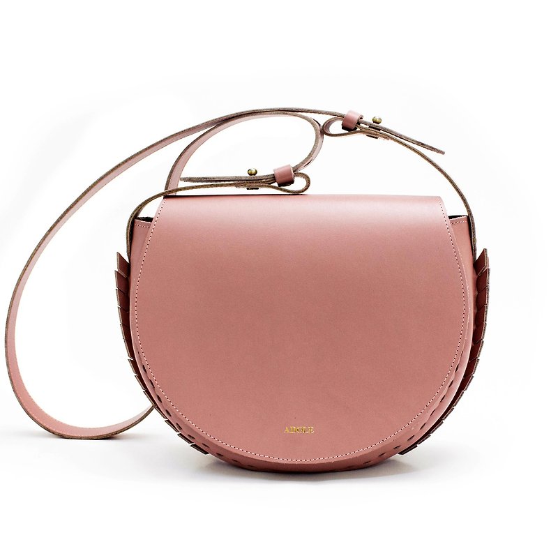 Laurel Woven-Leather Crossbody Bag/Smoky Pink - Messenger Bags & Sling Bags - Genuine Leather Pink