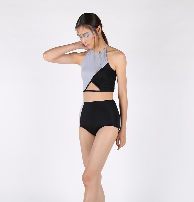Tear Diamond set - BlackGray / two-piece swimwear / M - Women's Swimwear - Other Materials Black