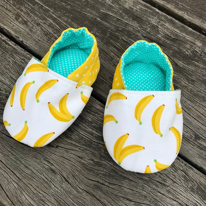 Bana that <handmade shoes. Toddler shoes> baby shoes - รองเท้าเด็ก - ผ้าฝ้าย/ผ้าลินิน สีเหลือง