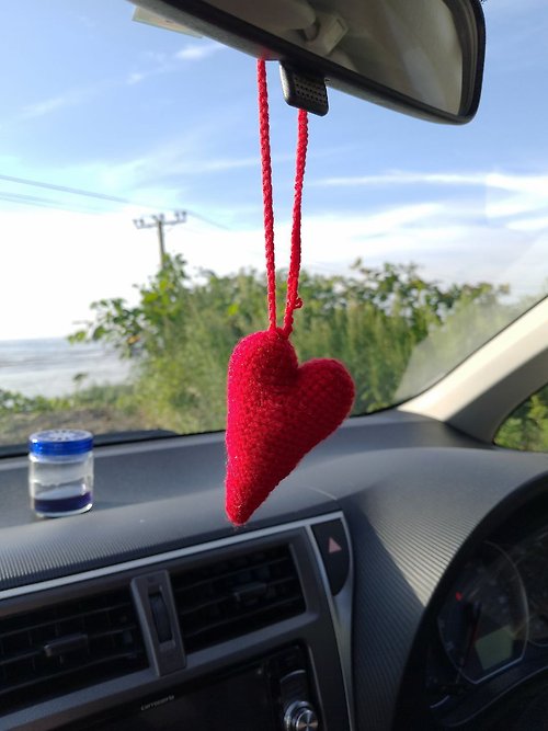 Rizhik_toys Heart car charm, Heart car accessory, バックミラーペンダント,Heart car ornament\gray Heart
