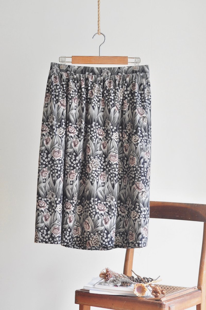 Vintage wear / skirt no.220 tk - กระโปรง - เส้นใยสังเคราะห์ สีเทา