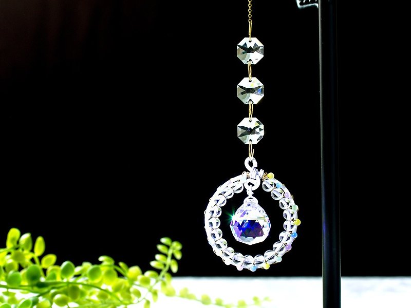 Crystal and cat eye Stone universe suncatcher - Other - Glass Transparent
