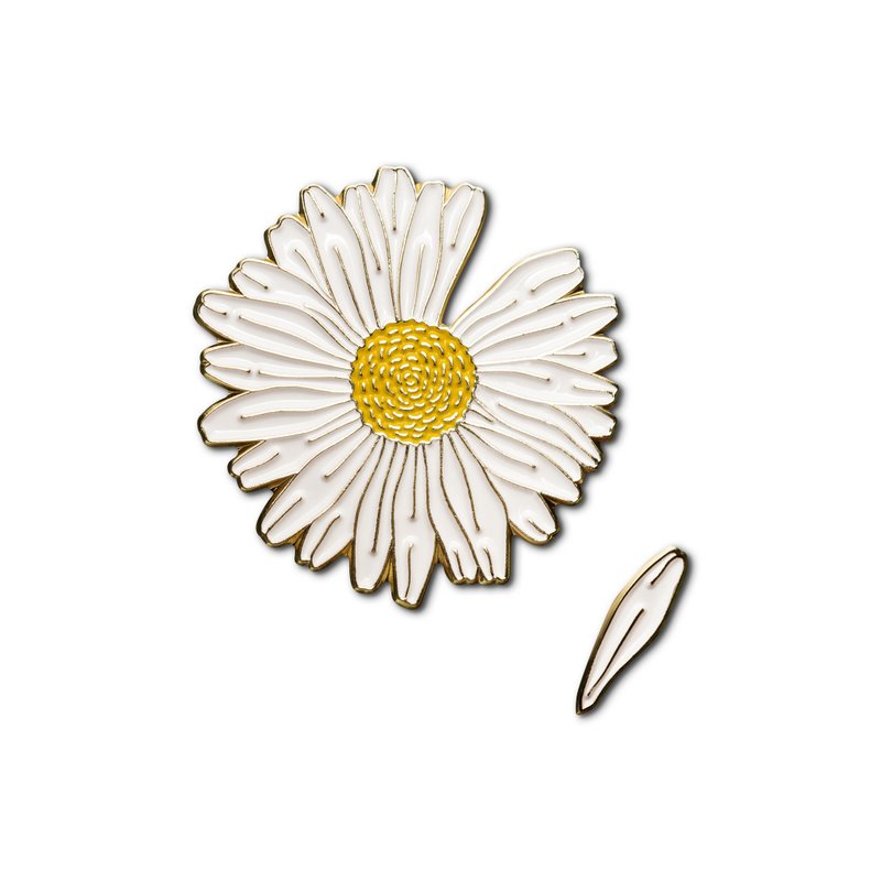 Enamel Pin Daisy - 徽章/別針 - 琺瑯 白色