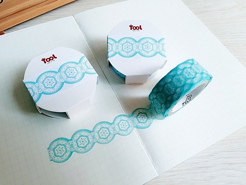 Lace Blue Wave Washi Tape - มาสกิ้งเทป - กระดาษ 