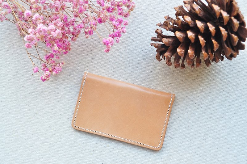 Slim Leather Business Card Holder - Original Color - Card Holders & Cases - Genuine Leather 
