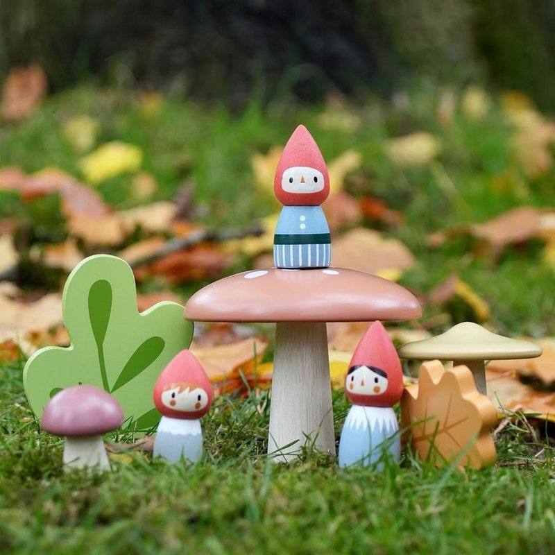 森のエルフの家族 - 知育玩具・ぬいぐるみ - 木製 