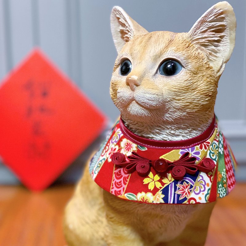 中國風設計小圍巾 貓狗項圈 - 寵物衣服 - 棉．麻 多色