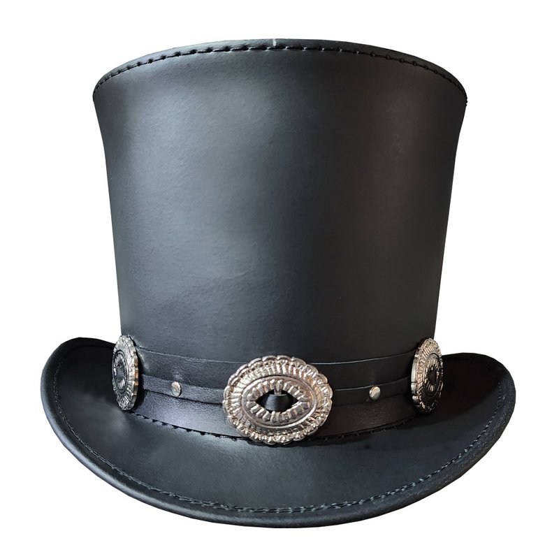 Guns N' Roses Guitarist Inspired Black Leather Top Hat - 帽子 - 真皮 黑色