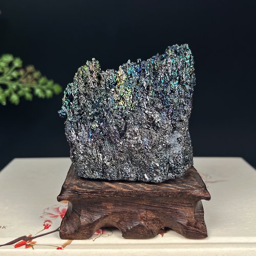WANZAMGOK 天然七彩礦原石擺件 工藝裝飾品 觀賞奇石礦物標本 舒緩緊張