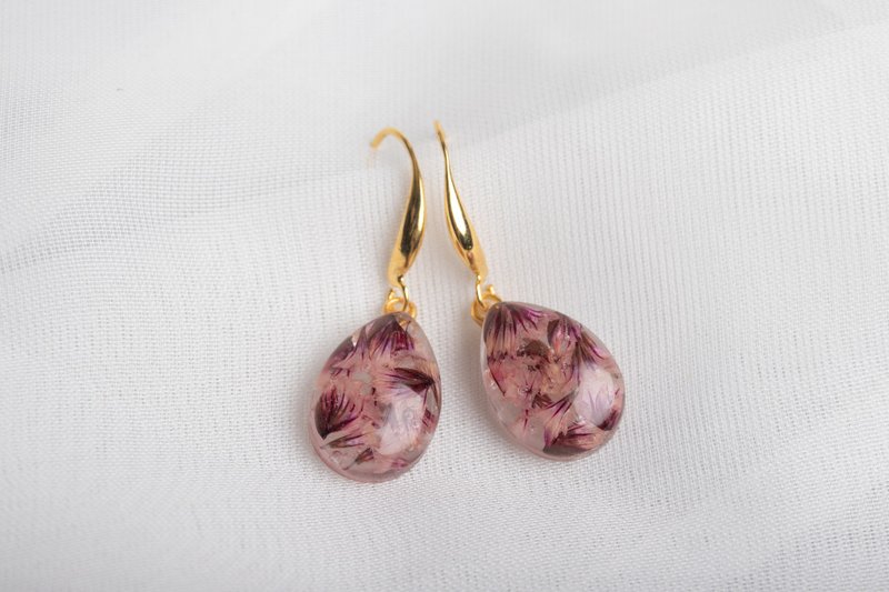 Plastic Earrings & Clip-ons Purple - Handmade resin earrings