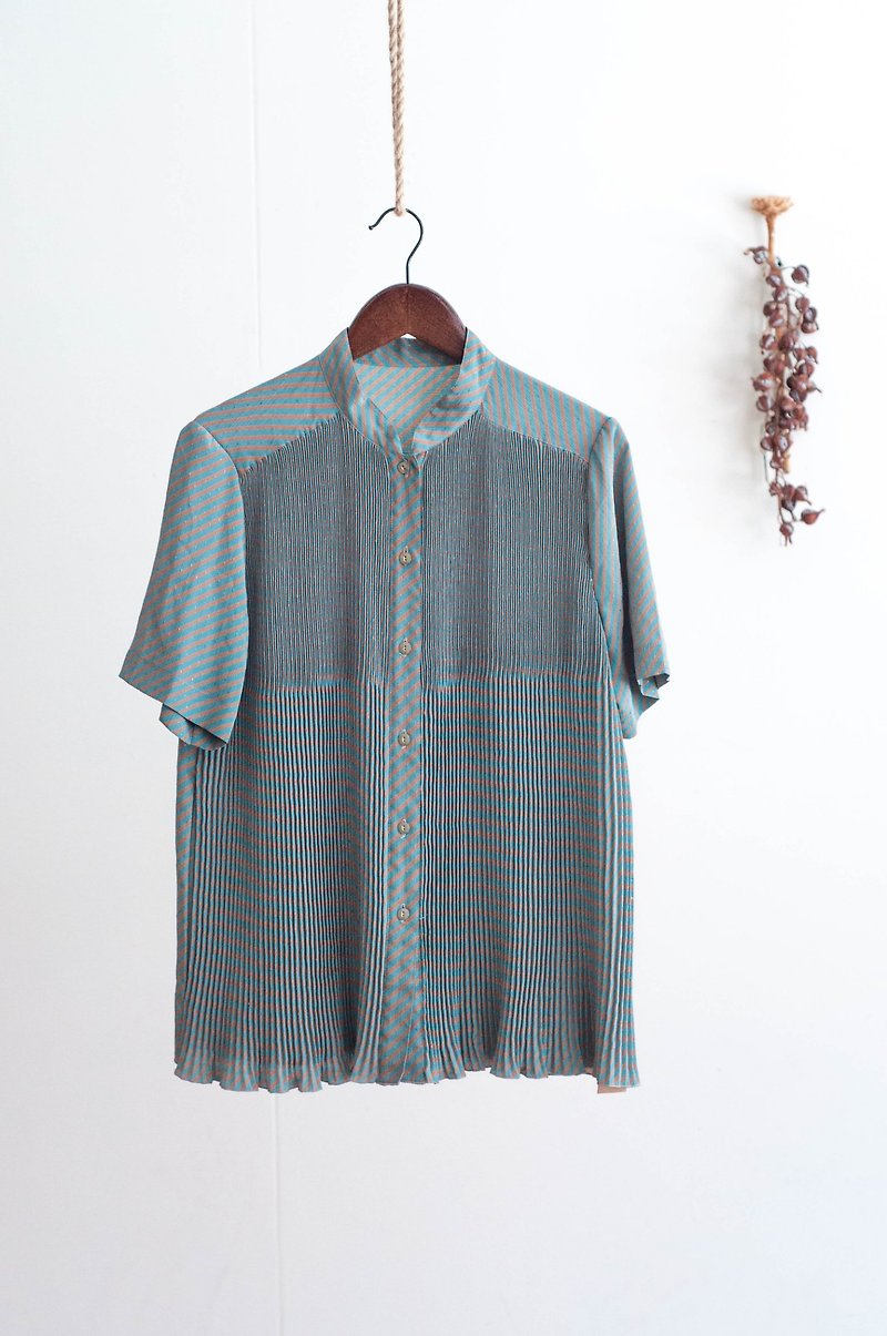 Vintage / 襯衫 / 短袖 no.456 tk - 恤衫 - 聚酯纖維 綠色