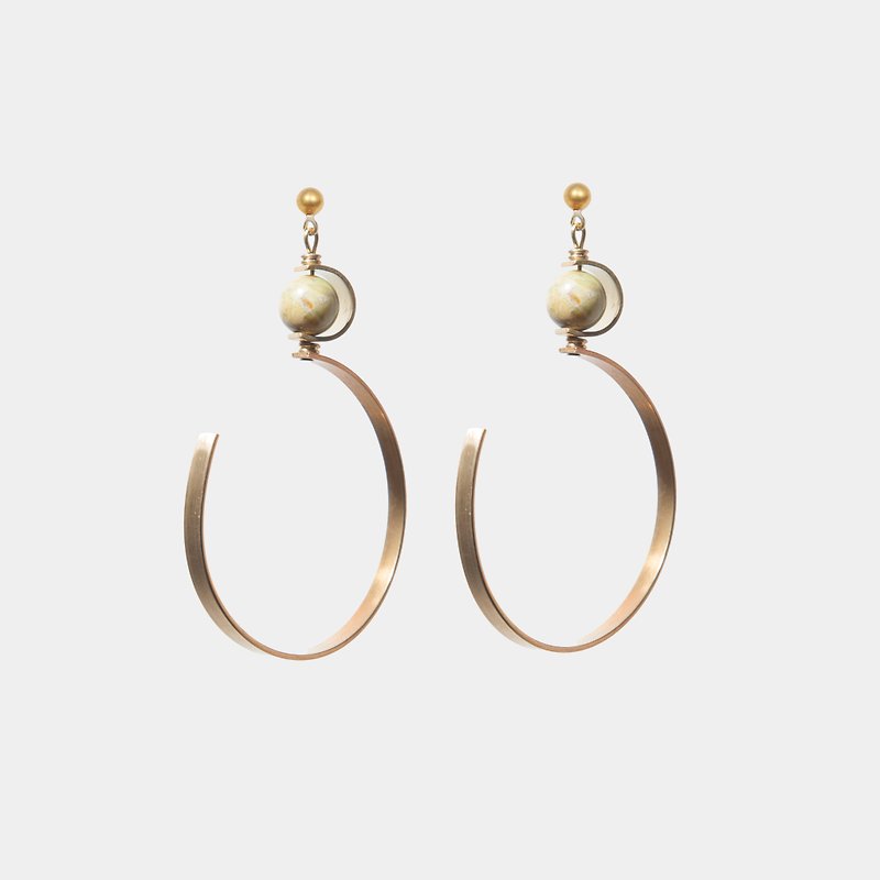 Whirling C - Earrings & Clip-ons - Gemstone Gold