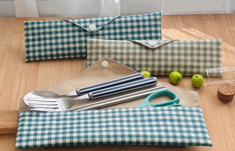 MIT防水餐具袋 環保餐具袋 兒童餐具袋 筆袋 鉛筆盒 - 刀叉/湯匙/餐具組 - 防水材質 粉紅色