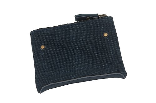 Greenies&Co Leather base canvas case Small Navy