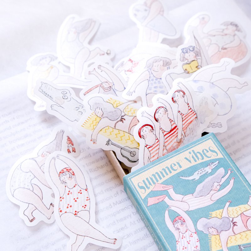 Sticker Flakes - Summer Vibes - Matchbox 04 | Kawaii Planner Stickers Die Cut - สติกเกอร์ - กระดาษ สีเขียว