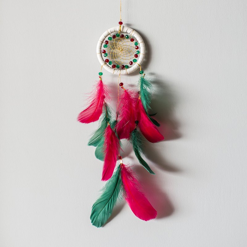 去年聖誕(紅+綠) - 串珠捕夢網 - 交換禮物 居家布置 - 其他 - 其他材質 