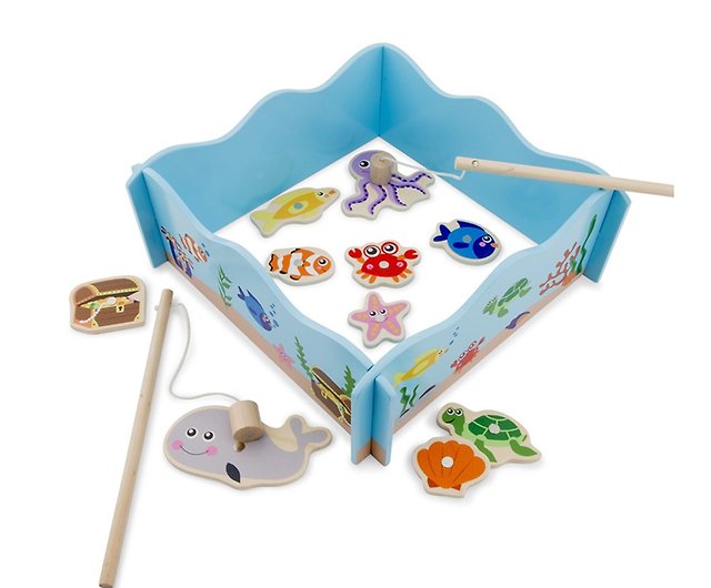 New Classic Toys from the Netherlands] Baby wooden fishing game