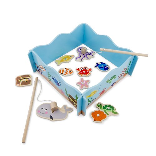 Rikunori Toys 瑞克腦力 【荷蘭New Classic Toys】寶寶木製釣魚遊戲-10800