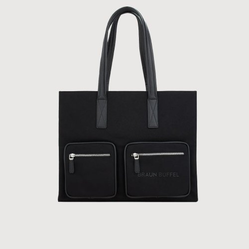 BRAUN BUFFEL 德國小金牛 【免費贈送送禮提袋】歐瑞恩 TOTE袋-黑色/BF551-58-BK