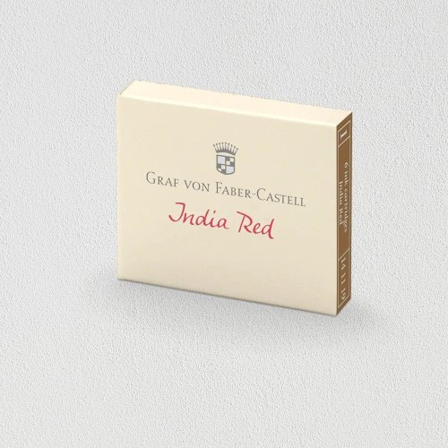 文聚 【Graf von Faber-Castell】6入歐規卡式墨水-印度紅(原廠正貨)