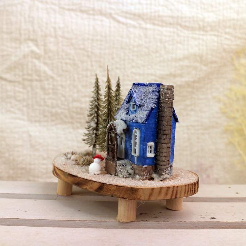 雪國藍色小屋 沉浸藝術 / 燈飾 - 擺飾/家飾品 - 木頭 藍色