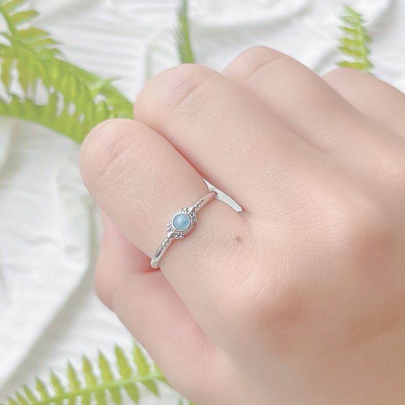 天河石925純銀古典風格戒指 可調式戒指 - 戒指 - 水晶 銀色