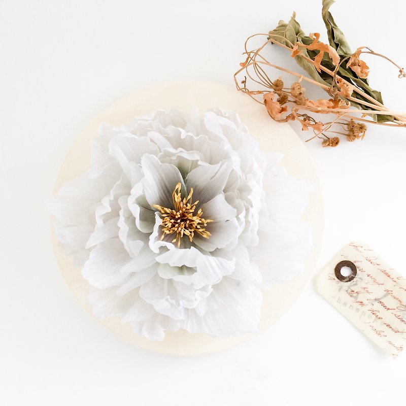 Corsage: Big peony. (Ivory) - Corsages - Polyester White