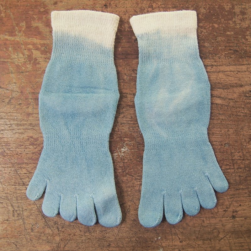 Indigo socks / dip - ถุงเท้า - ผ้าฝ้าย/ผ้าลินิน สีน้ำเงิน