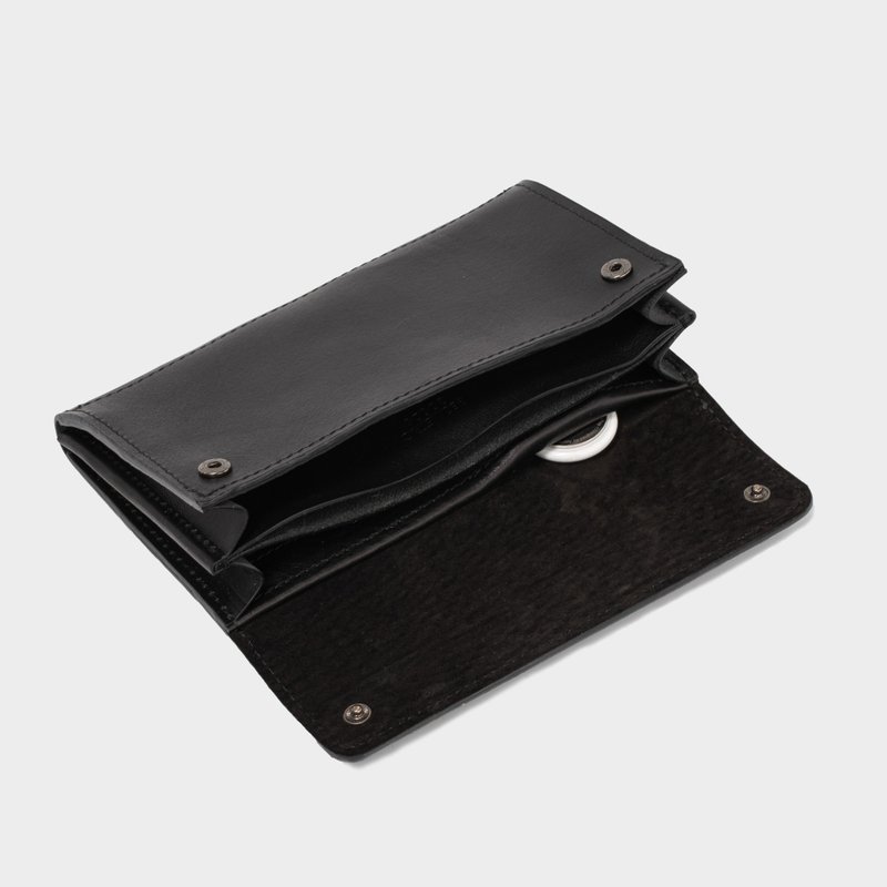 Leather AirTag Wallet - Long 2.1 - กระเป๋าสตางค์ - หนังแท้ สีดำ