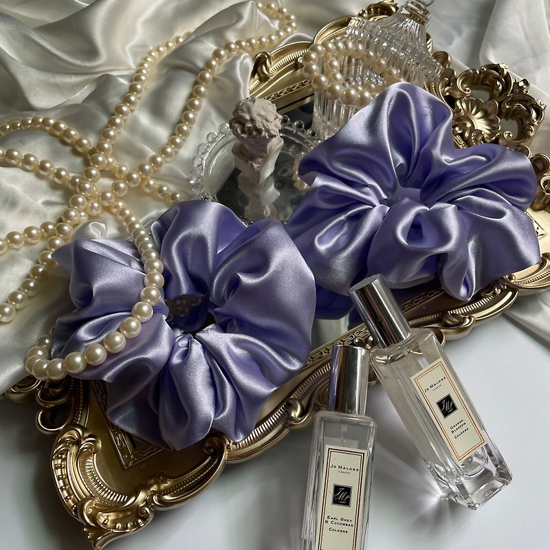 periwinkle silky lavender soft satin shiny hair - เครื่องประดับผม - ผ้าไหม สีม่วง
