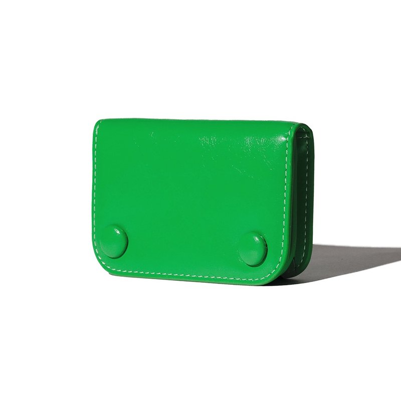 DOT Compact Card Wallets green - 錢包/皮夾/長短夾 - 真皮 綠色