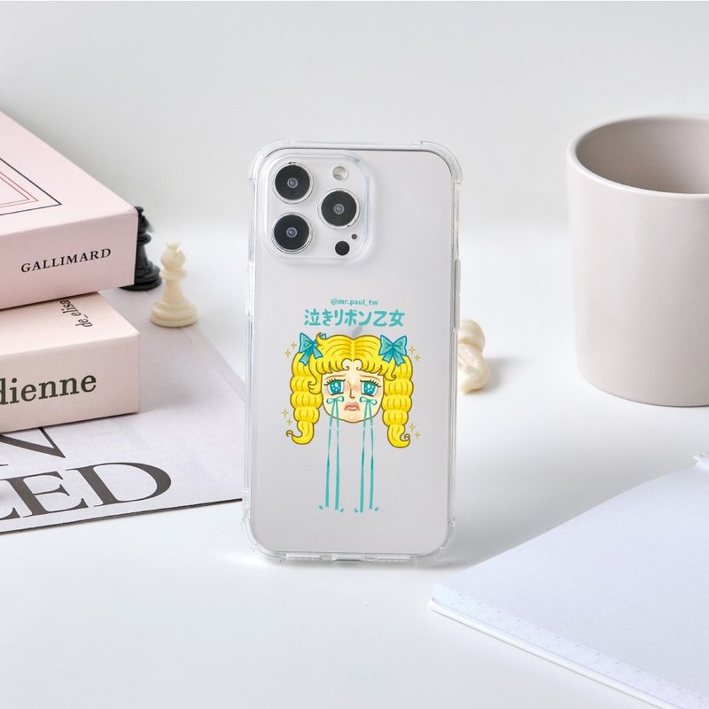 Mr. Paul Cries Ribbon Girl Full Airbag Anti-fall iPhone Case - เคส/ซองมือถือ - พลาสติก สีใส