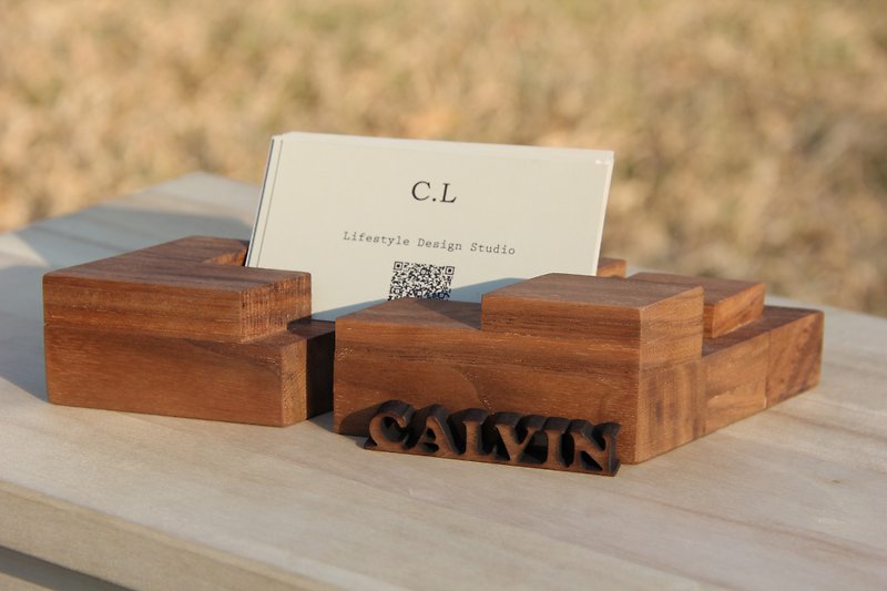 CLStudio【モダンでシンプル-多角形の幾何学的なスタイルの木製電話ホルダー/名刺ホルダー】C-1 - カードスタンド - 木製 