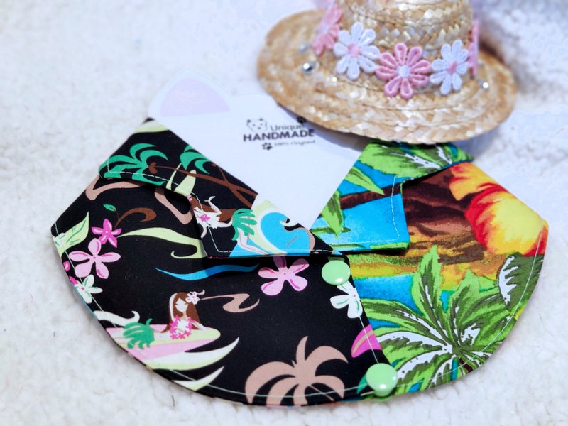 Summer Aloha 夏老威恤衫造型頸飾 寵物 貓犬 狗狗 頸項 collar - 寵物衫 - 棉．麻 藍色
