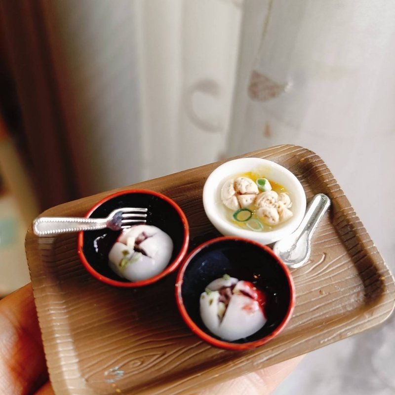肉圓 貢丸 豬血湯 丸子 傳統 大同電鍋 扭蛋 袖珍 手作 迷你 食玩 - 擺飾/家飾品 - 黏土 