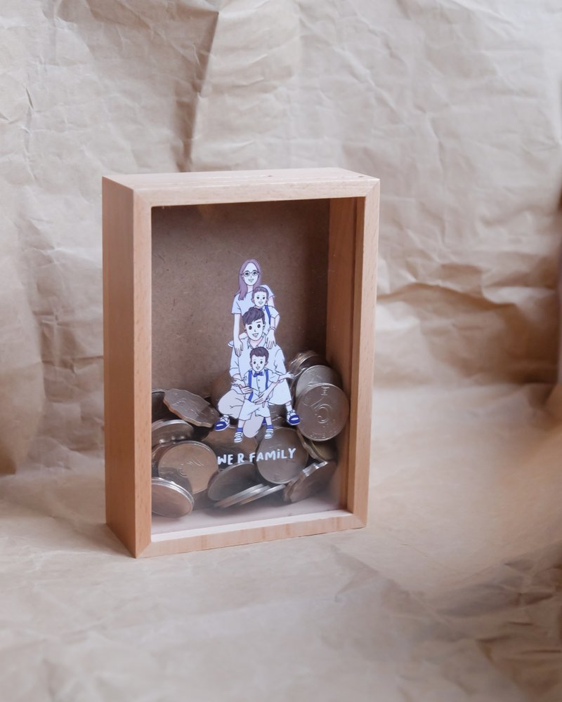 Personalised Wooden Coin Box ⋯Custom Portraits - Picture Frames - Other Materials 