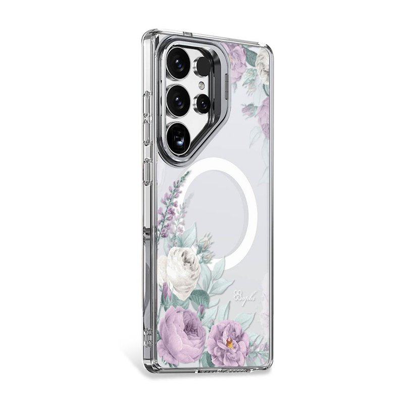 apbs Samsung S25/S24系列 防震雙料隱形立架磁吸手機殼-寧靜紫 - 手機殼/手機套 - 其他材質 多色