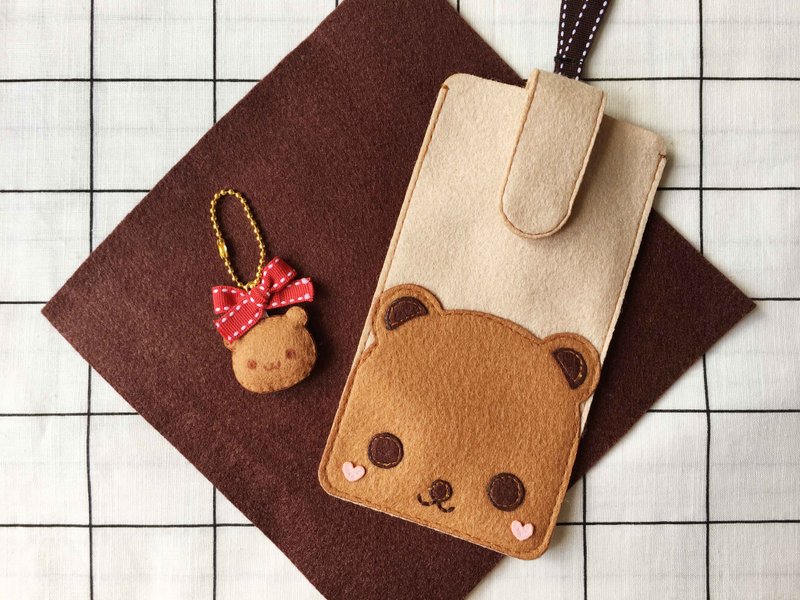 Teddy bear iphone case with strap and keychain - Phone Cases - Other Materials 