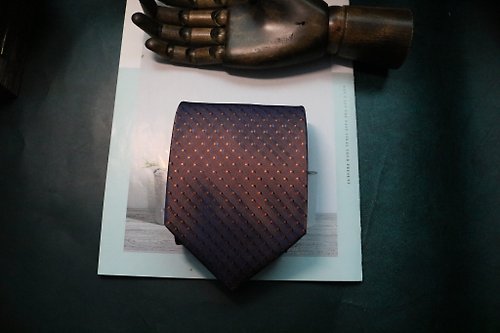 壞紳士 咖啡色波點真絲領帶型男紳士商務necktie