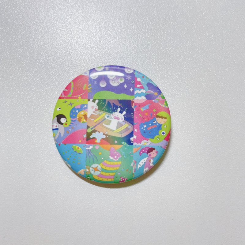 mimitofu's planet Big round badge Best selection Rabbit - เข็มกลัด - สแตนเลส หลากหลายสี