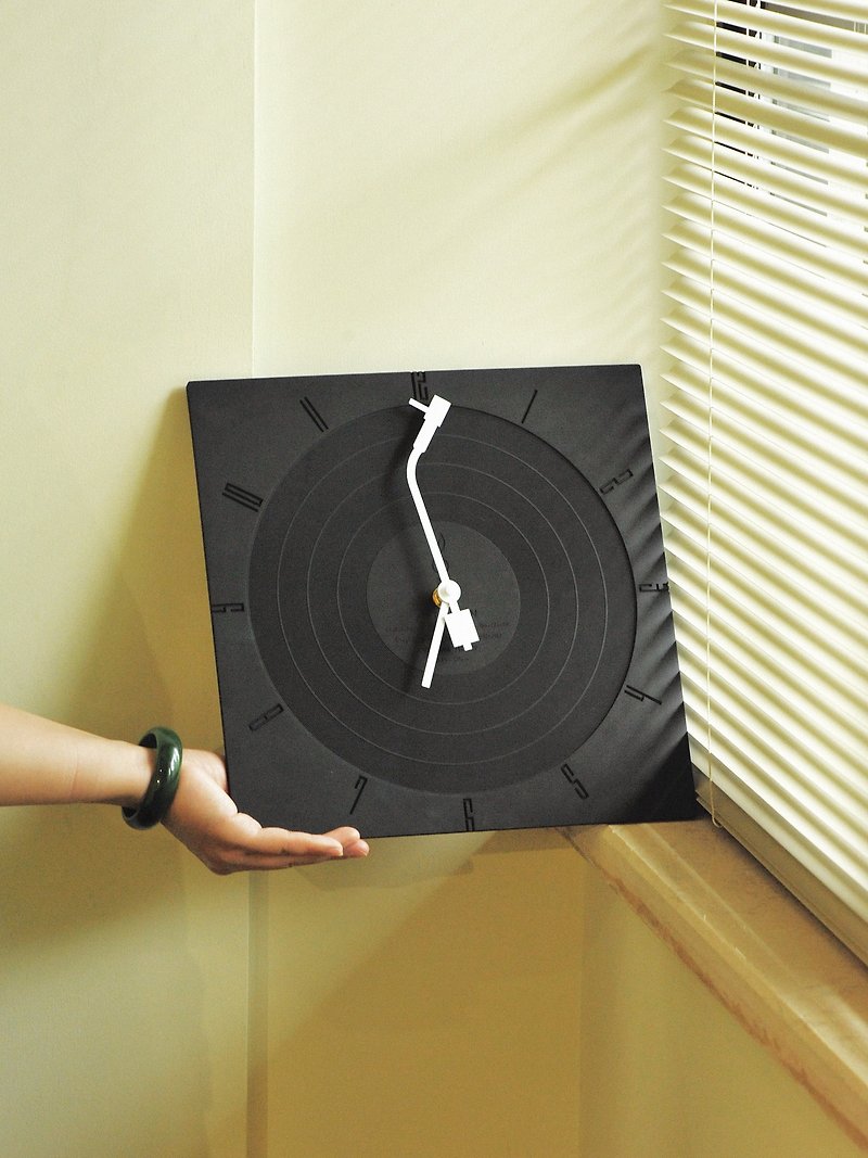 Fair-faced concrete Cement wall clock vinyl record clock - Clocks - Cement White