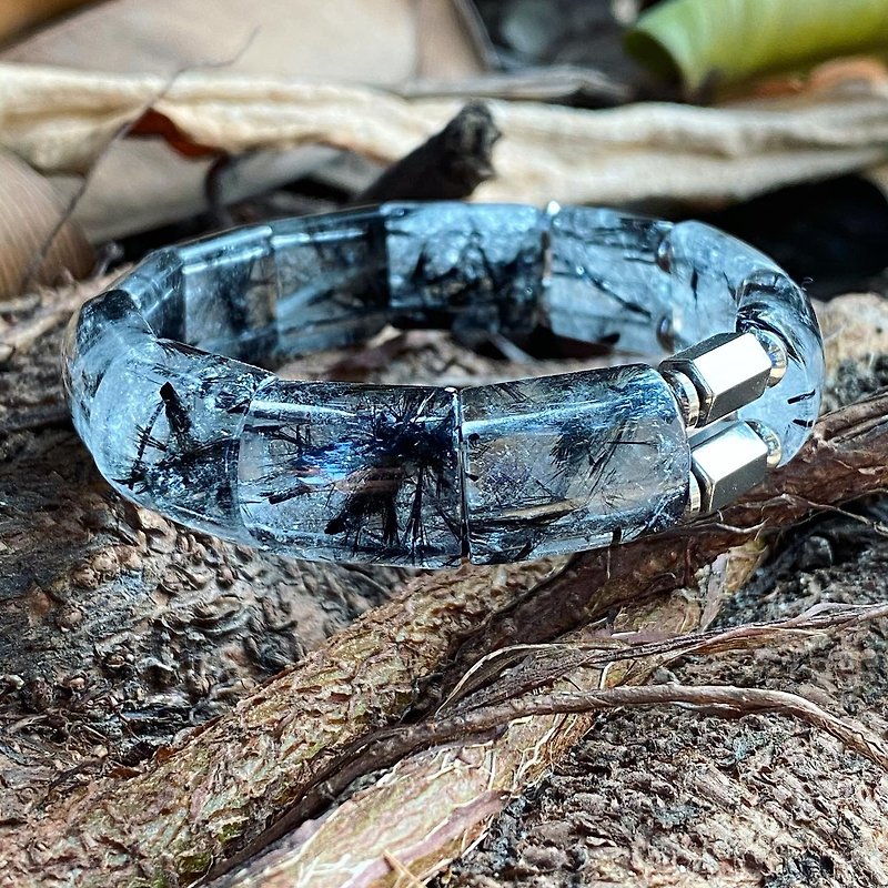 【Lost And Find】Natural tiger eyes bracelet - สร้อยข้อมือ - เครื่องเพชรพลอย สีดำ