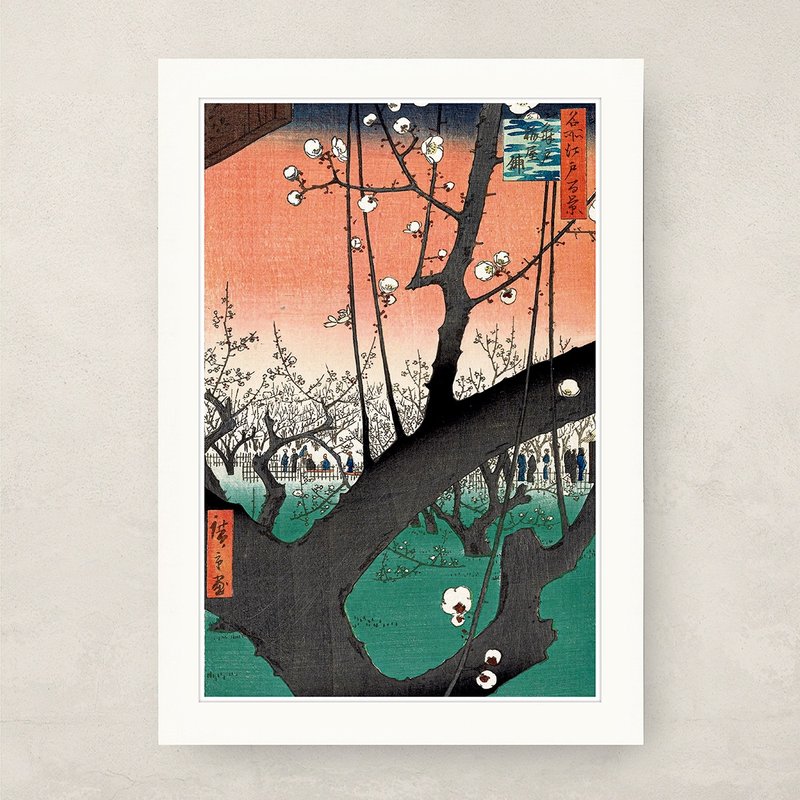 【 藝術畫卡 】歌川廣重・龜戶梅屋鋪 | B4畫卡 - 海報/掛畫/掛布 - 紙 卡其色