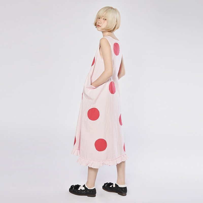 Red little pink dress Princess Dress - imakokoni - One Piece Dresses - Cotton & Hemp Pink