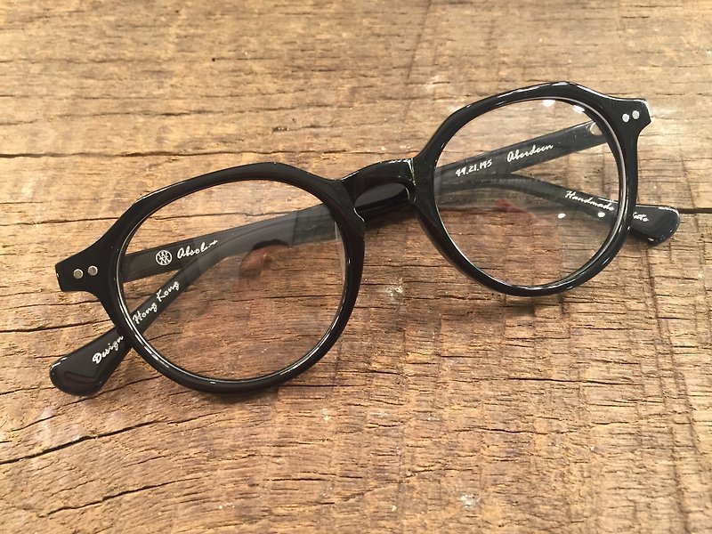 Absolute Vintage - 鴨巴甸街(Aberdeen Street) 復古梨型幼框板材眼鏡 - Black 黑色 - 眼鏡/眼鏡框 - 塑膠 