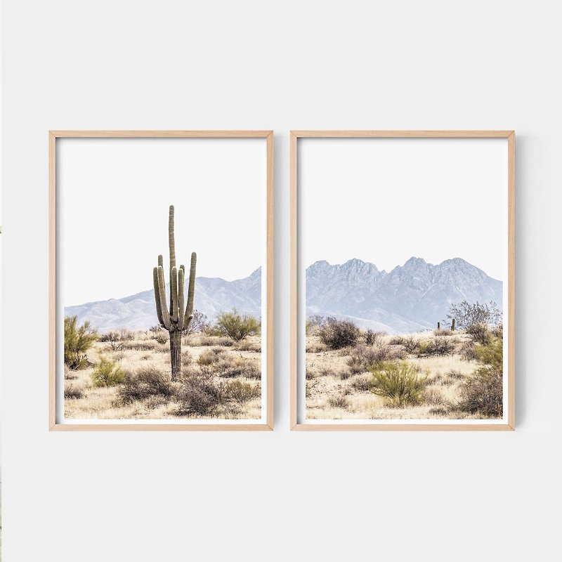 desert cactus print #2 painting layout decoration bedroom bathroom restaurant cafe - ของวางตกแต่ง - กระดาษ 