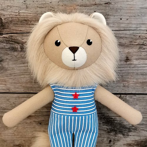 TweedyLand Beige lion boy, handmade wool doll, lion stuffed toy